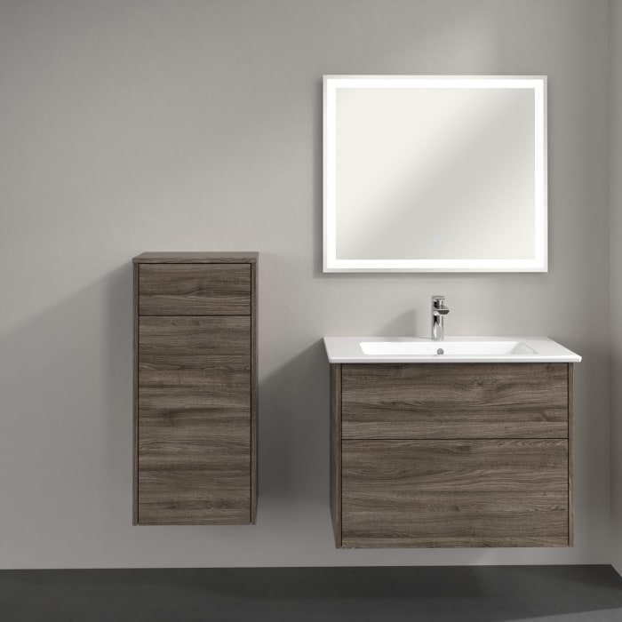 Villeroy & Boch Finero Seitenschrank 40,4 x 86,6 cm mit 1 Schublade und 1 Tür, Anschlag links