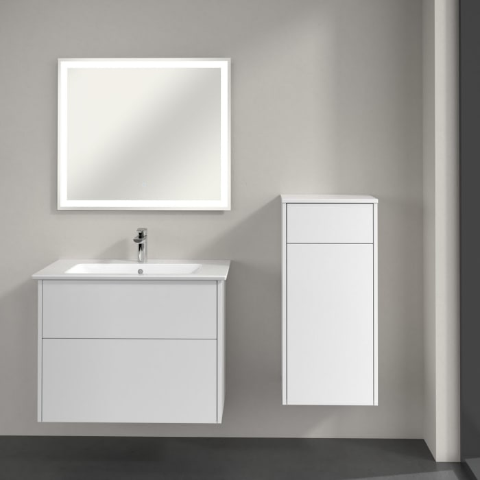 Villeroy & Boch Finero Seitenschrank 40,4 x 86,6 cm mit 1 Schublade und 1 Tür, Anschlag rechts