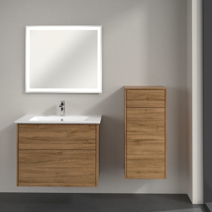 Villeroy & Boch Finero Seitenschrank 40,4 x 86,6 cm mit 1 Schublade und 1 Tür, Anschlag rechts