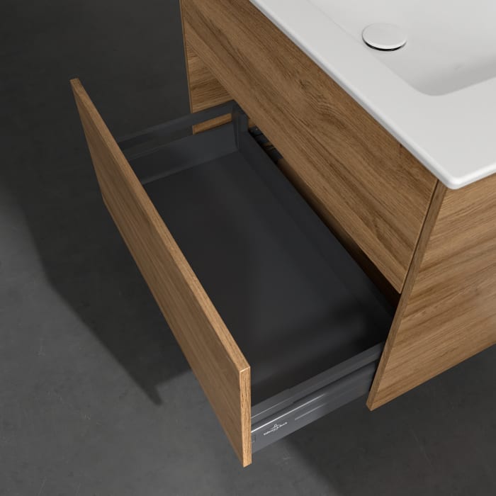 Villeroy & Boch Finero Waschtischunterschrank 80 cm mit Waschtisch und Spiegel, 2 Auszüge