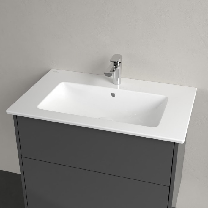 Villeroy & Boch Finero Waschtischunterschrank 80 cm mit Waschtisch und Spiegel, 2 Auszüge