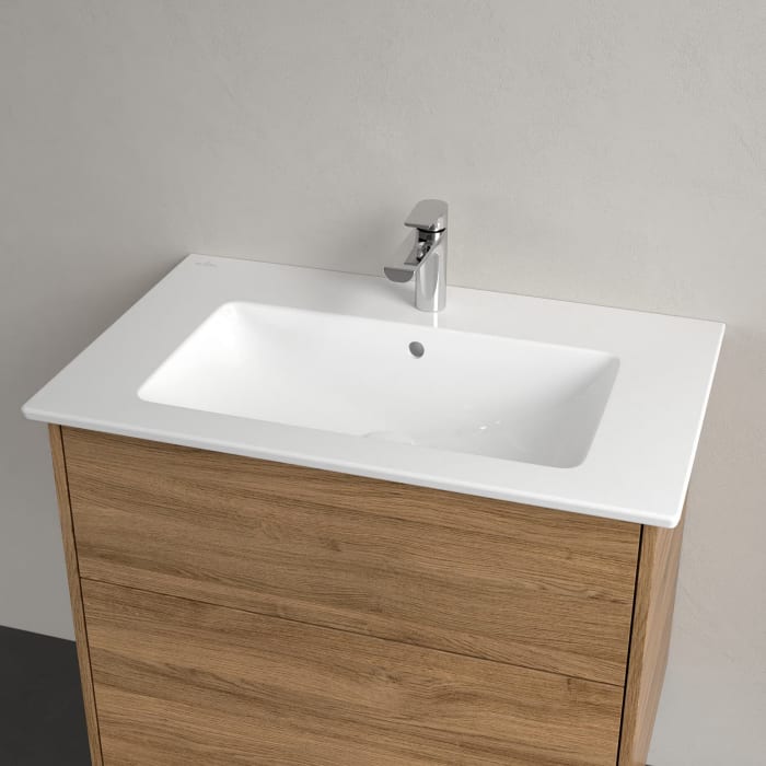 Villeroy & Boch Finero Waschtischunterschrank 80 cm mit Waschtisch und Spiegel, 2 Auszüge