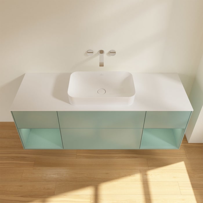 Villeroy & Boch Finion Waschtischunterschrank 160 cm mit Regalelement links und rechts und Abdeckplatte