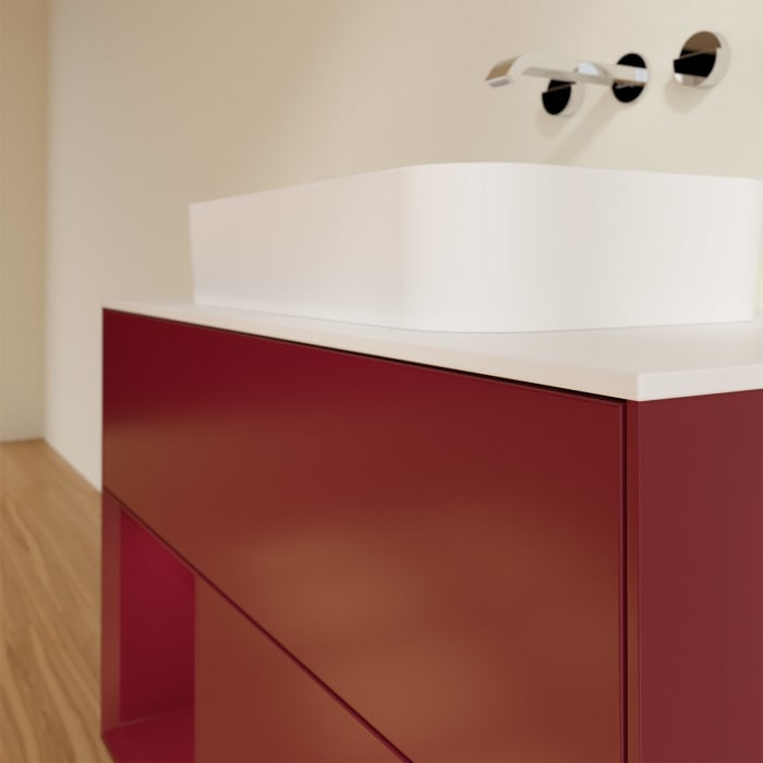 Villeroy & Boch Finion Waschtischunterschrank 100 cm mit Regalelement links und Abdeckplatte