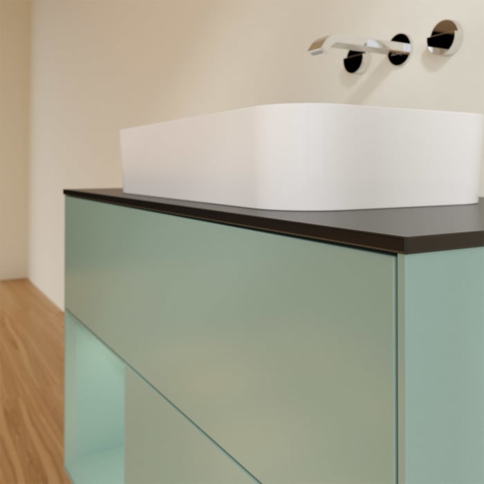 Villeroy & Boch Finion Waschtischunterschrank 100 cm mit Regalelement links und Abdeckplatte