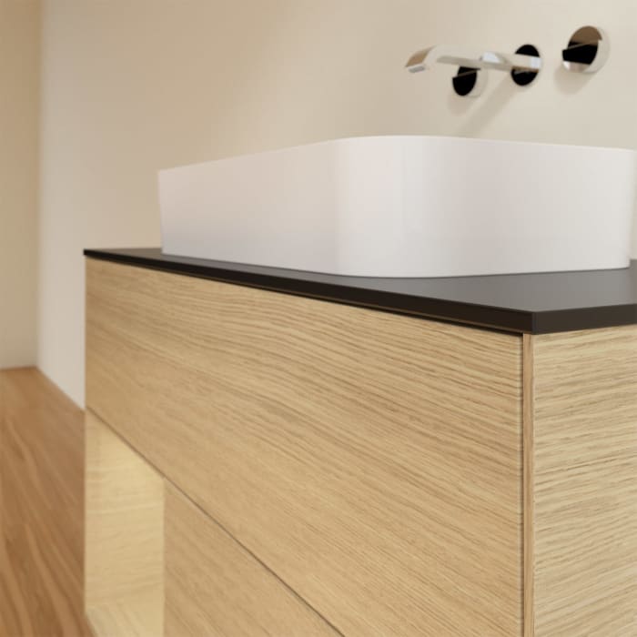 Villeroy & Boch Finion Waschtischunterschrank 100 cm mit Regalelement links und Abdeckplatte