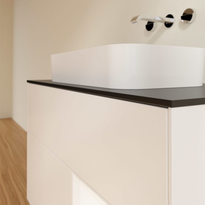 Villeroy & Boch Finion Waschtischunterschrank 100 cm mit Regalelement rechts und Abdeckplatte