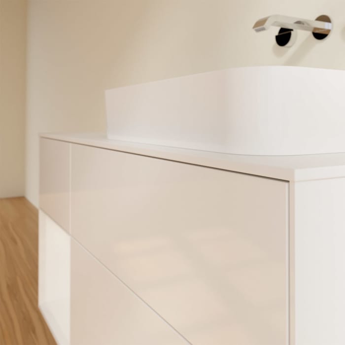 Villeroy & Boch Finion Waschtischunterschrank 120 cm mit Regalelement links und Abdeckplatte