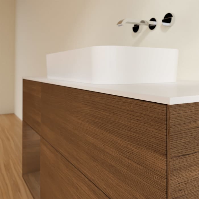 Villeroy & Boch Finion Waschtischunterschrank 120 cm mit Regalelement links und Abdeckplatte