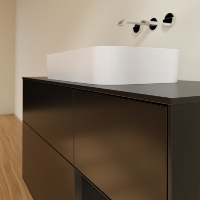 Villeroy & Boch Finion Waschtischunterschrank 120 cm mit Regalelement rechts und Abdeckplatte