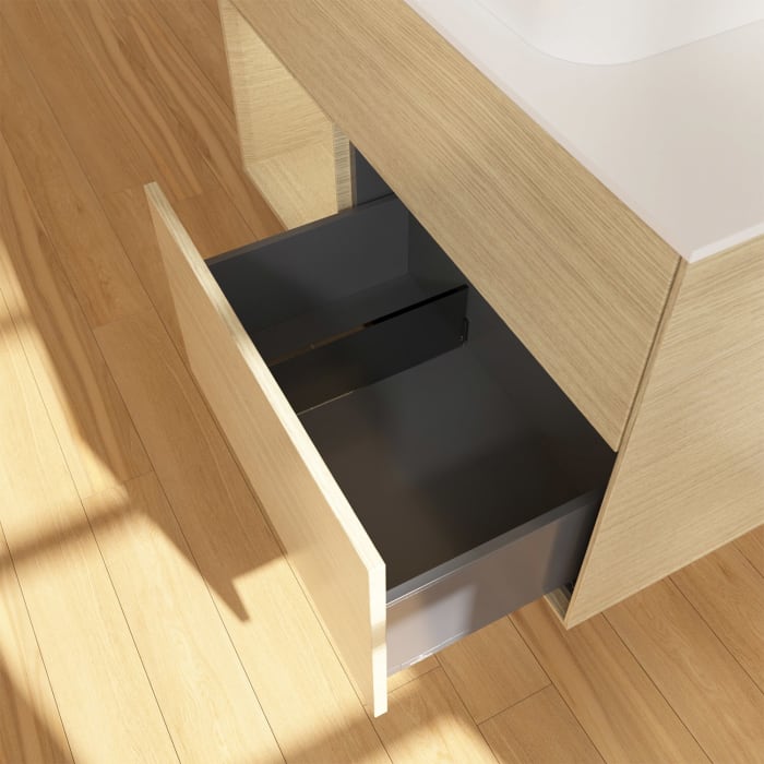 Villeroy & Boch Finion Waschtischunterschrank 100 cm mit Regalelement links und Abdeckplatte