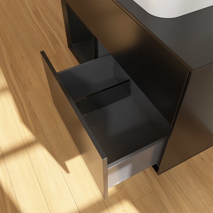 Villeroy & Boch Finion Waschtischunterschrank 100 cm mit Regalelement links und Abdeckplatte