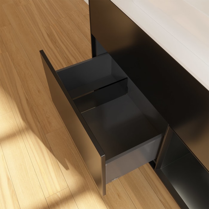 Villeroy & Boch Finion Waschtischunterschrank 100 cm mit Regalelement rechts und Abdeckplatte