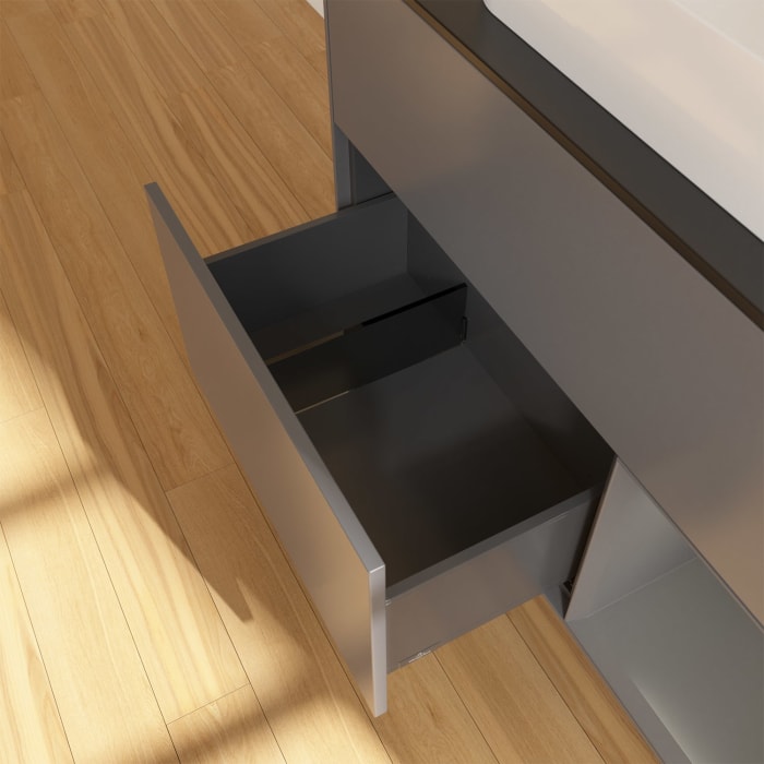 Villeroy & Boch Finion Waschtischunterschrank 100 cm mit Regalelement rechts und Abdeckplatte