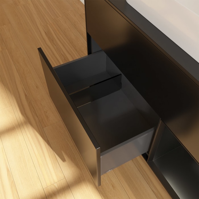 Villeroy & Boch Finion Waschtischunterschrank 100 cm mit Regalelement rechts und Abdeckplatte