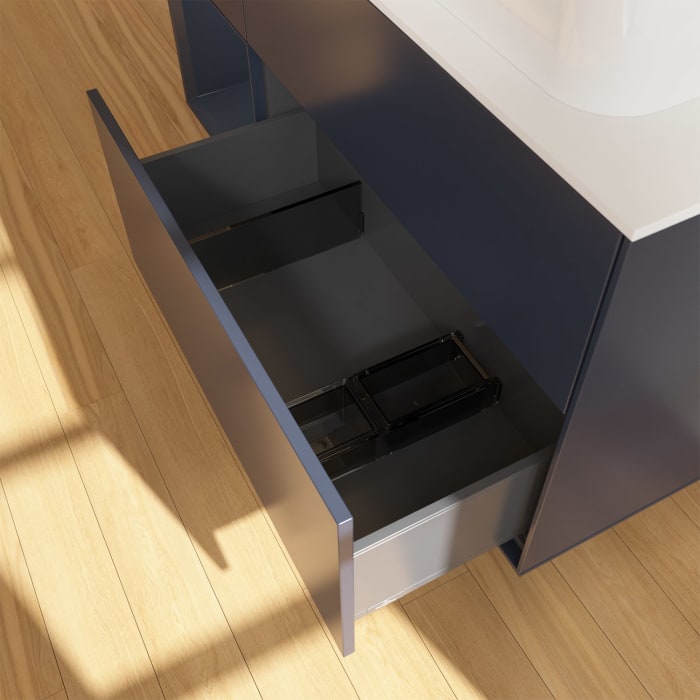 Villeroy & Boch Finion Waschtischunterschrank 120 cm mit Regalelement links und Abdeckplatte