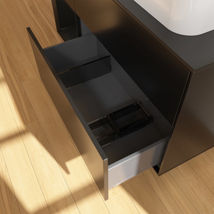 Villeroy & Boch Finion Waschtischunterschrank 120 cm mit Regalelement links und Abdeckplatte