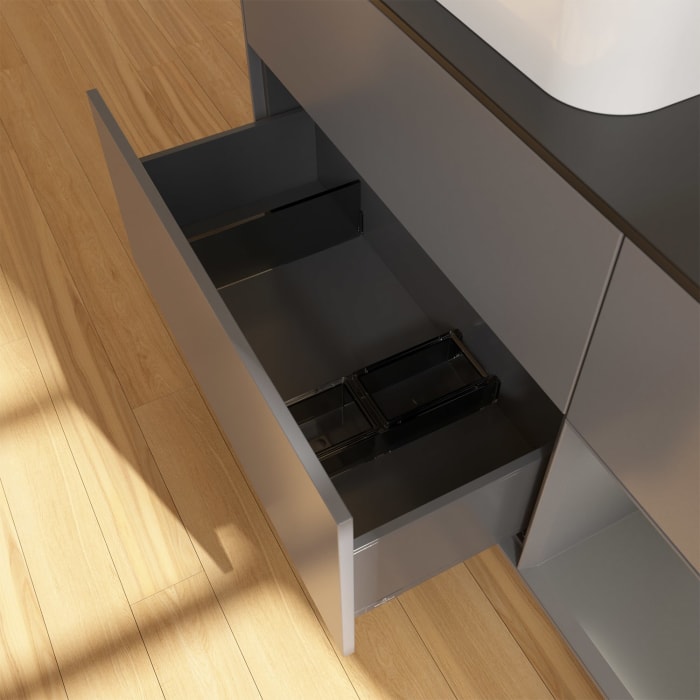 Villeroy & Boch Finion Waschtischunterschrank 120 cm mit Regalelement rechts und Abdeckplatte