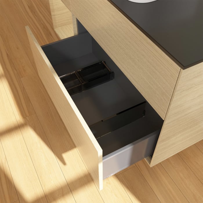 Villeroy & Boch Finion Waschtischunterschrank 120 cm mit Regalelement links und Abdeckplatte