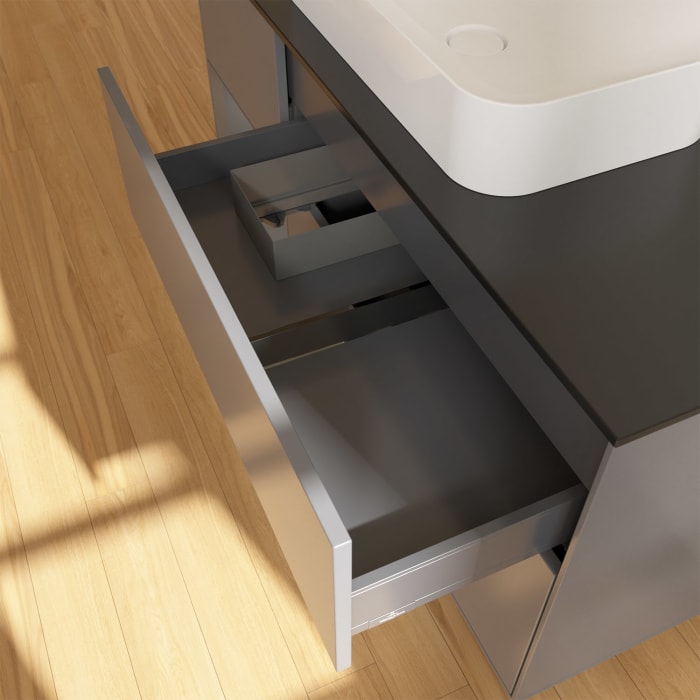 Villeroy & Boch Finion Waschtischunterschrank 120 cm mit Regalelement links und Abdeckplatte