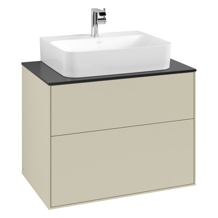 Villeroy & Boch Finion Waschtischunterschrank 80 cm mit Abdeckplatte und LED Wandbeleuchtung