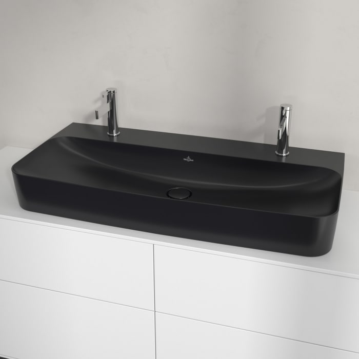 Villeroy & Boch Finion Waschtisch 100 cm mit 2 Hahnlöcher, ohne Überlauf