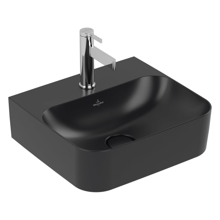 Villeroy & Boch Finion Handwaschbecken 43 x 39 cm mit 1 Hahnloch, mit ViFlow Überlauf