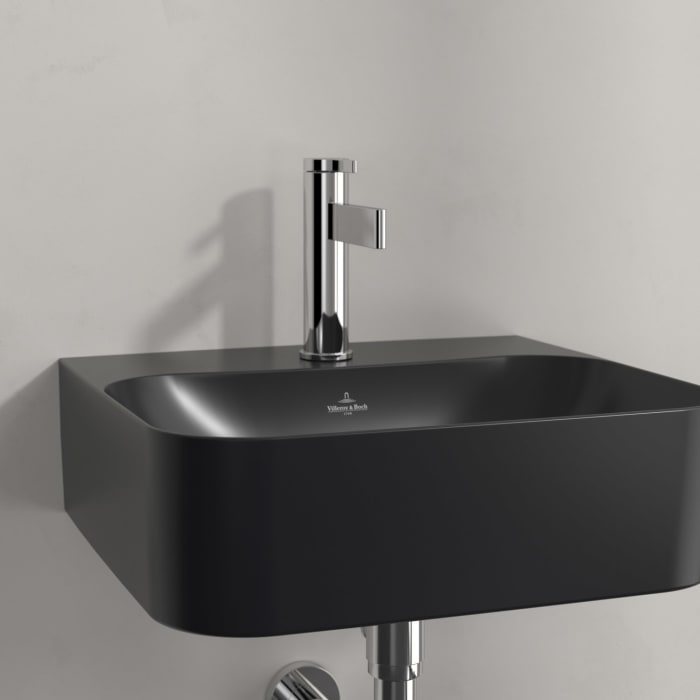 Villeroy & Boch Finion Handwaschbecken 43 x 39 cm mit 1 Hahnloch, mit ViFlow Überlauf