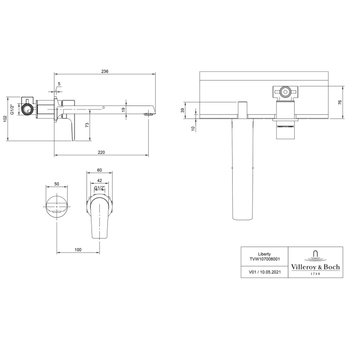 Villeroy & Boch Liberty Einhebel-Waschtischarmatur