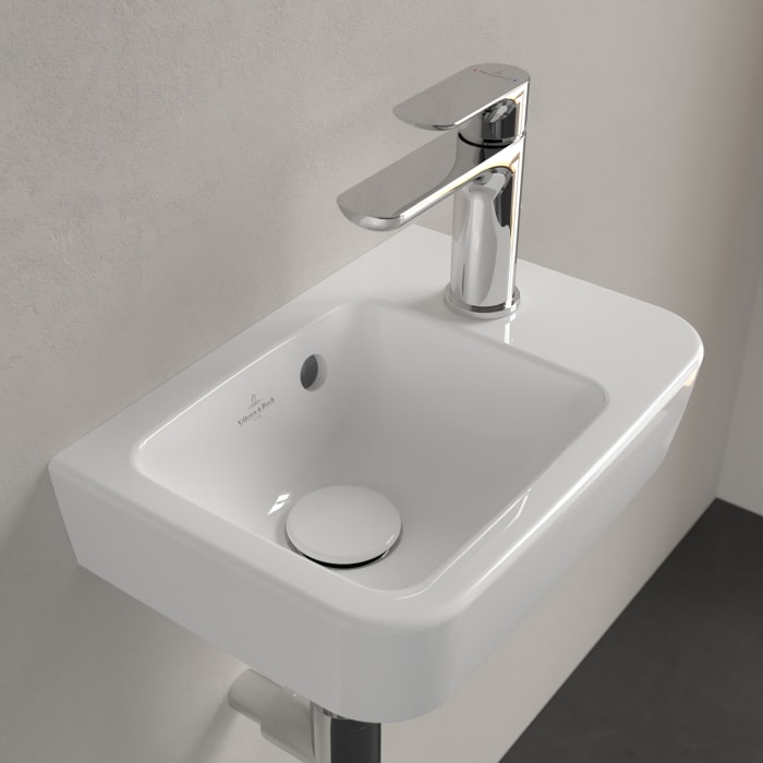 Villeroy & Boch O.novo Handwaschbecken compact 36 x 25 cm mit Überlauf, Becken links