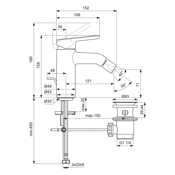 Villeroy & Boch Skyla Einhebel-Bidetarmatur