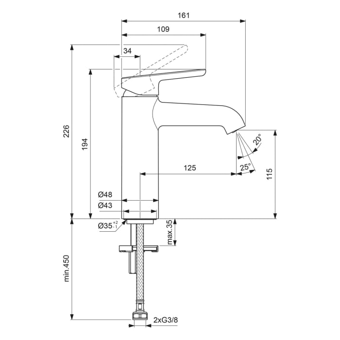 Villeroy & Boch Skyla Einhebel-Waschtischarmatur ohne Ablaufgarnitur