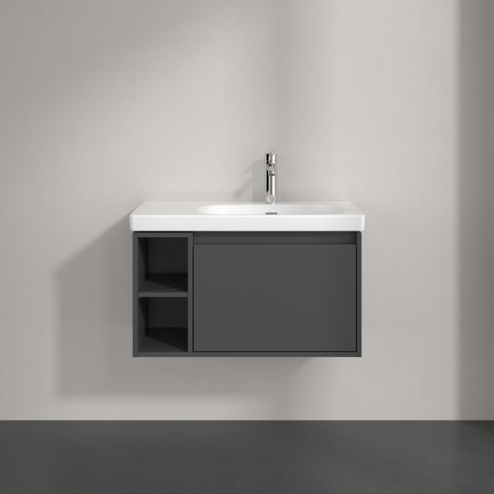 Villeroy & Boch Skyla Waschtisch mit Unterschrank 80 cm, 1 Auszug, Stauraum links