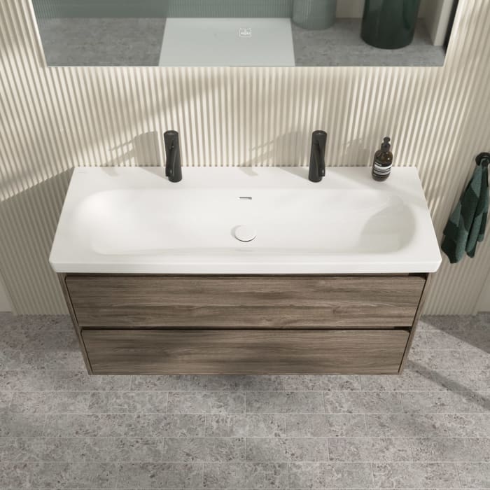 Villeroy & Boch Skyla Doppel-Waschtisch mit Unterschrank 120 cm, 2 Auszüge