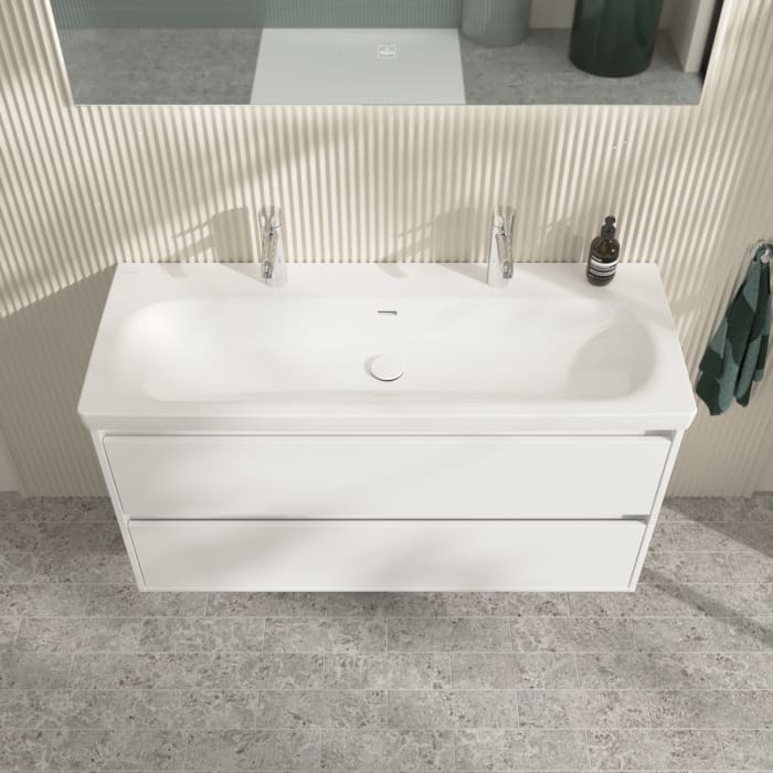 Villeroy & Boch Skyla Doppel-Waschtisch mit Unterschrank 120 cm, 2 Auszüge