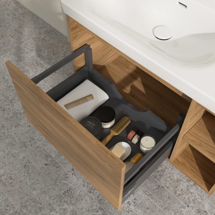 Villeroy & Boch Skyla Waschtischunterschrank 77,2 x 43,6 cm, 1 Auszug, Stauraum rechts