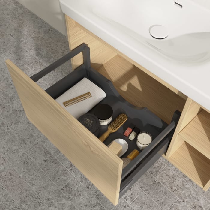 Villeroy & Boch Skyla Waschtischunterschrank 77,2 x 43,6 cm, 1 Auszug, Stauraum rechts