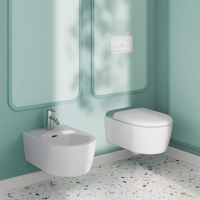 Villeroy & Boch Skyla Bidet wandhängend, 37 x 53 cm mit CeramicPlus