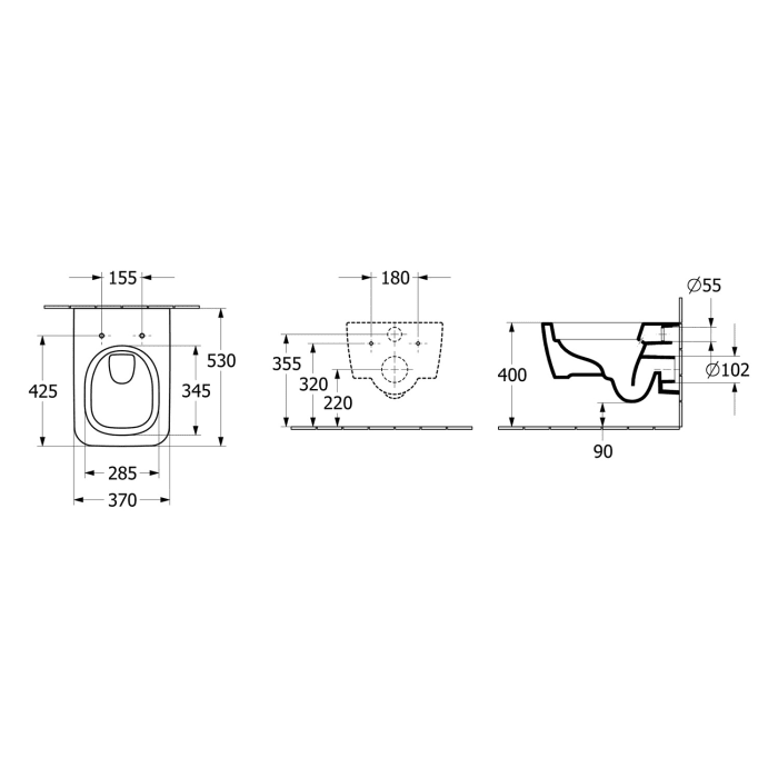 Villeroy & Boch Skyla WC-Combi-Pack wandhängend mit TwistFlush