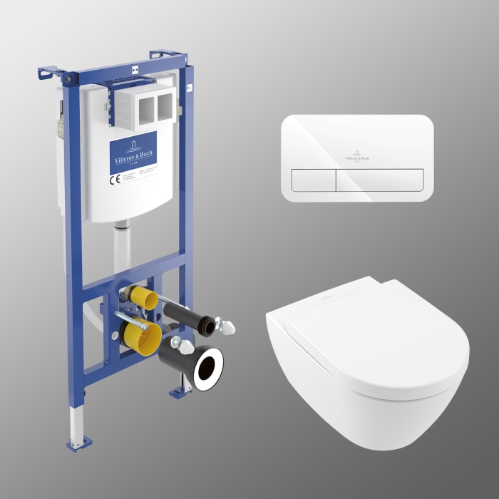 Villeroy & Boch Subway 2.0 WC-Set mit Vorwandelement und Betätigungsplatte