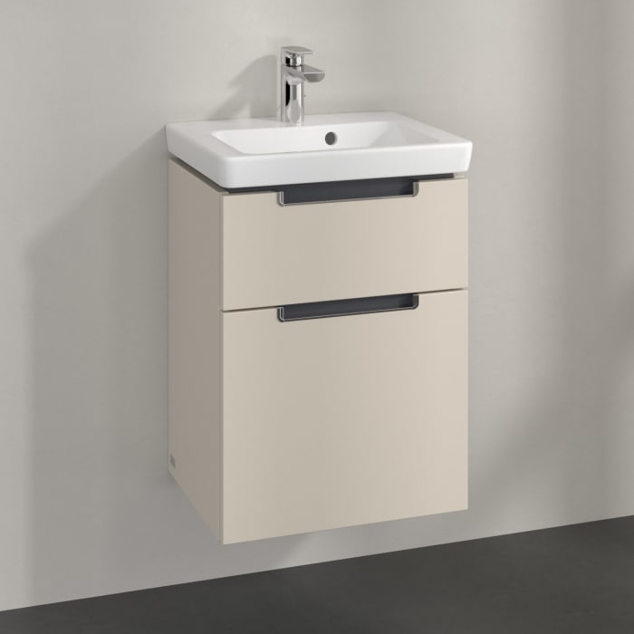 Villeroy & Boch Subway 2.0 Waschtischunterschrank XXL 44 cm, Griffe chromfarbig glänzend, 2 Auszüge