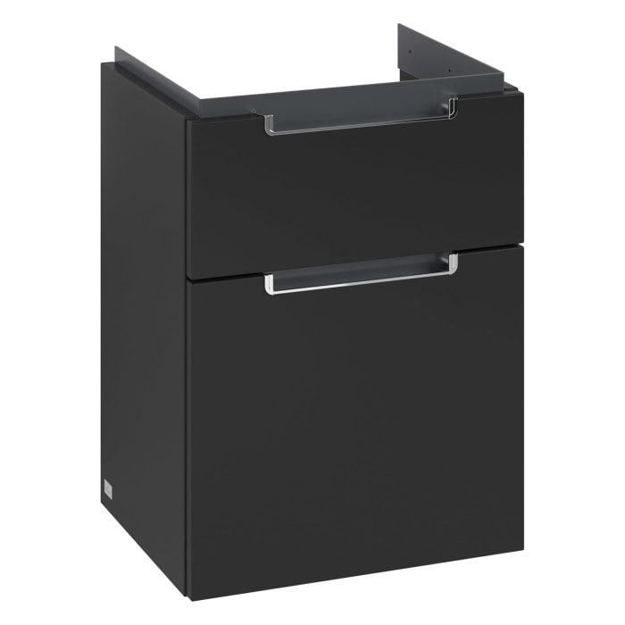 Villeroy & Boch Subway 2.0 Waschtischunterschrank XXL 44 cm, Griffe chromfarbig glänzend, 2 Auszüge