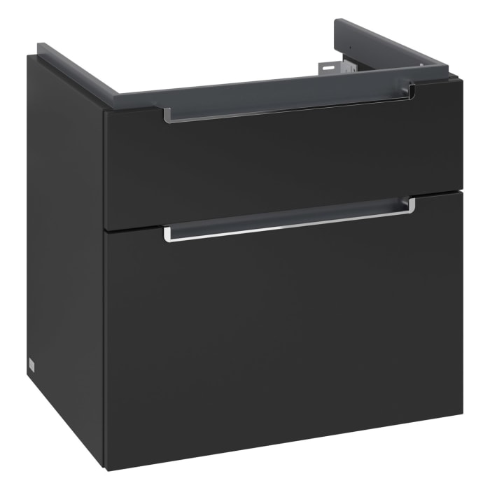 Villeroy & Boch Subway 2.0 Waschtischunterschrank XXL 63,7 cm, Griffe chromfarbig glänzend, 2 Auszüge