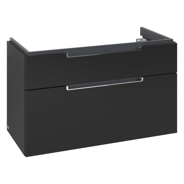 Villeroy & Boch Subway 2.0 Waschtischunterschrank XXL 98,7 cm, Griffe chromfarbig glänzend, 2 Auszüge