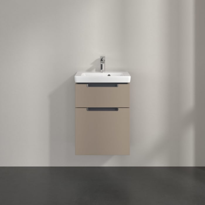 Villeroy & Boch Subway 2.0 Waschtischunterschrank XXL 44 cm, Griffe chromfarbig glänzend, 2 Auszüge