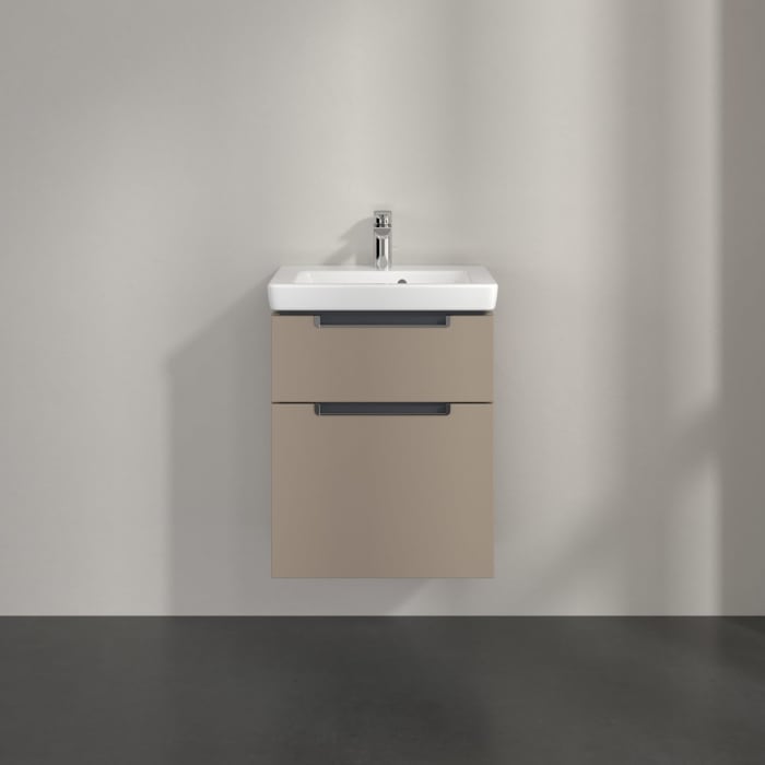 Villeroy & Boch Subway 2.0 Waschtischunterschrank XXL 48,5 cm, Griffe chromfarbig glänzend, 2 Auszüge