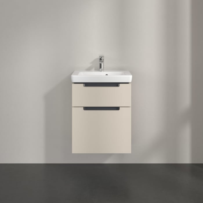 Villeroy & Boch Subway 2.0 Waschtischunterschrank XXL 48,5 cm, Griffe chromfarbig glänzend, 2 Auszüge