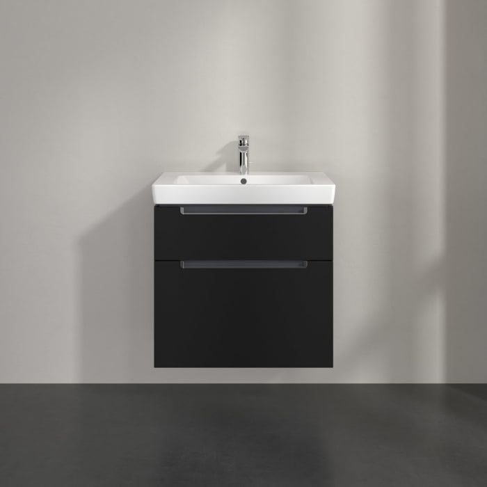 Villeroy & Boch Subway 2.0 Waschtischunterschrank XXL 63,7 cm, Griffe chromfarbig glänzend, 2 Auszüge