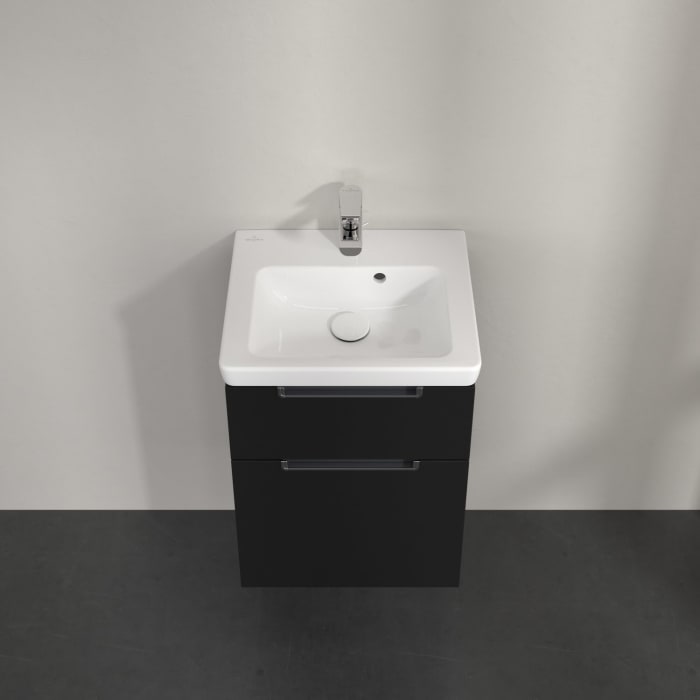 Villeroy & Boch Subway 2.0 Waschtischunterschrank XXL 44 cm, Griffe chromfarbig glänzend, 2 Auszüge