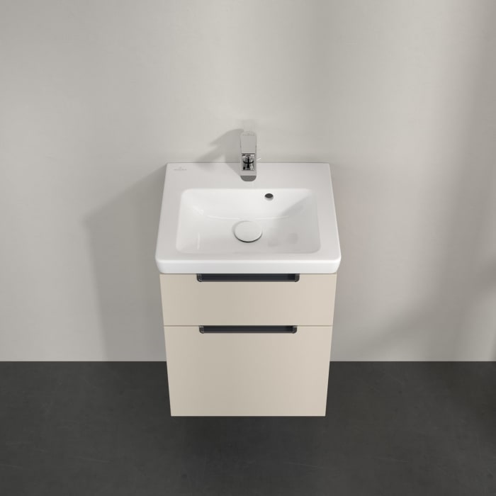 Villeroy & Boch Subway 2.0 Waschtischunterschrank XXL 44 cm, Griffe chromfarbig glänzend, 2 Auszüge